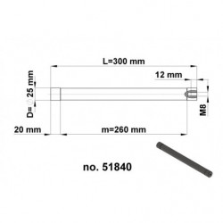 Magnetic rod - NdFeB dia.25, l_300 mm