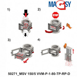Telescopic magnetic separator MSV 150/5 VVM-P-1-80-TP-RP-D