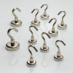 Magnetic hooks silver, set...